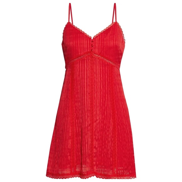 Alice And Olivia Genevive Red Bright Poppy Slip Dress Large NWT - Picture 2 of 4